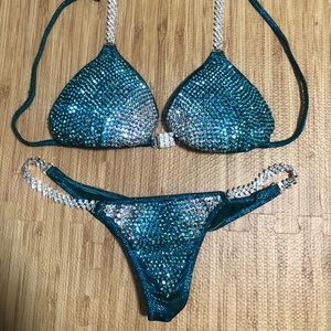 Turquoise Bikini Competition Suit